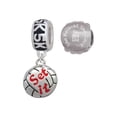 thumbnail image 1 of Silvertone Volleyball - ''Set It'' 5K Run She Believed She Could Charm Beads (Set of 2), 1 of 1
