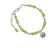 thumbnail image 1 of Silvertone Volleyball - ''Set It'' Lime Green Beaded Bracelet, 1 of 1