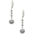 thumbnail image 1 of Silvertone Volleyball - ''Spike It'' Crystal Madison Leverback Earrings, 1 of 2