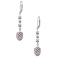 thumbnail image 1 of Silvertone Wide Diagonal Cable Spinner Crystal Madison Leverback Earrings, 1 of 2