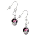 thumbnail image 1 of Silvertone Wide Hot Pink Cheetah Print Band Spinner Heart French Earrings, 1 of 4