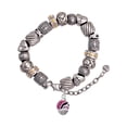 thumbnail image 1 of Silvertone Wide Hot Pink Zebra Print Band Spinner Silver Tone Christian Bead Bracelet, 1 of 4