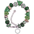 thumbnail image 1 of Silvertone With Brave Wings Eternity Ring Green Christmas Bead Bracelet, 1 of 4