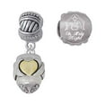 thumbnail image 1 of Silvertone X with Goldtone Heart Two-tone Spinner Come Let us Adore Him Charm Beads (Set of 2), 1 of 1