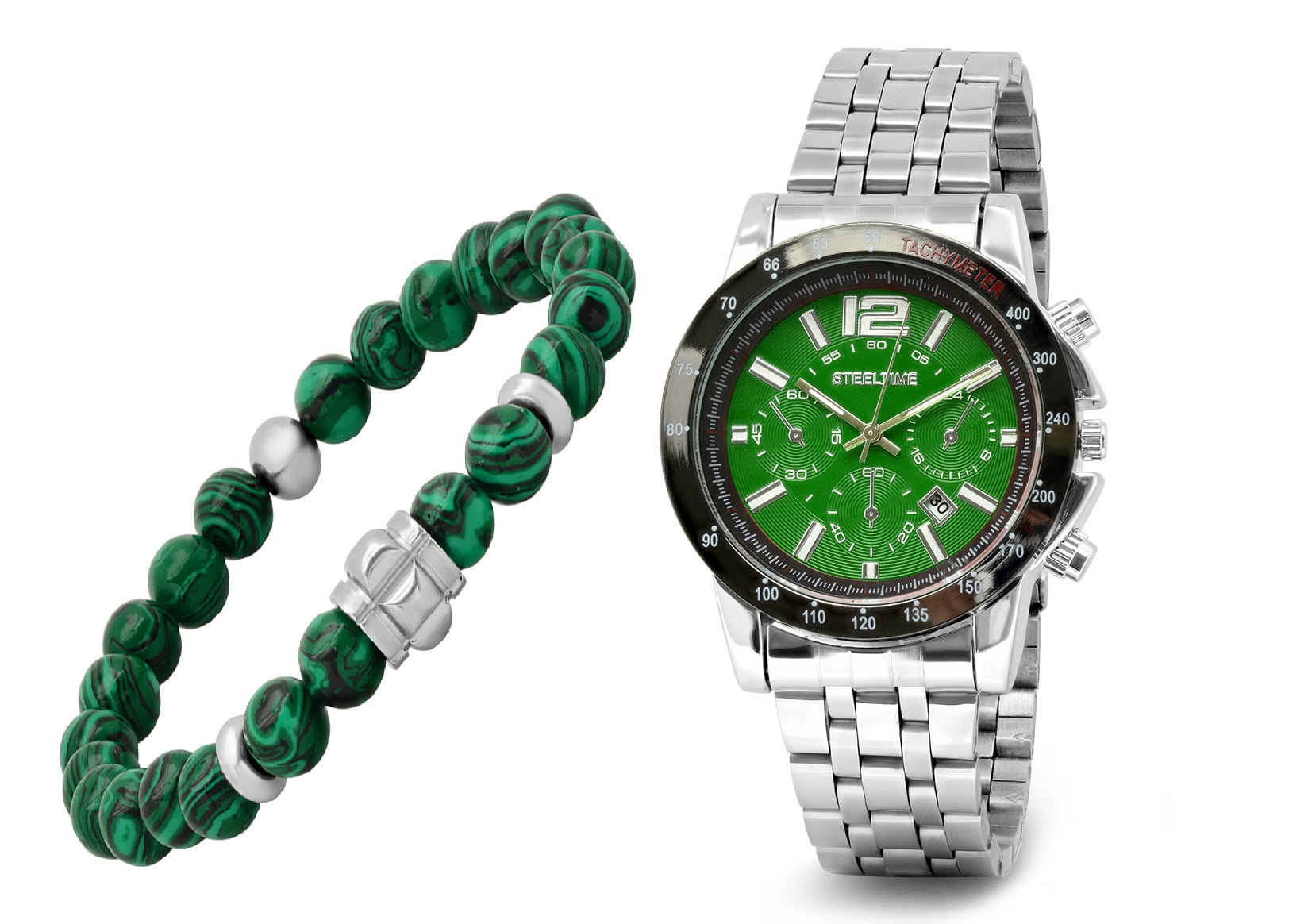 Silvertoned Watch/ Bracelet Set