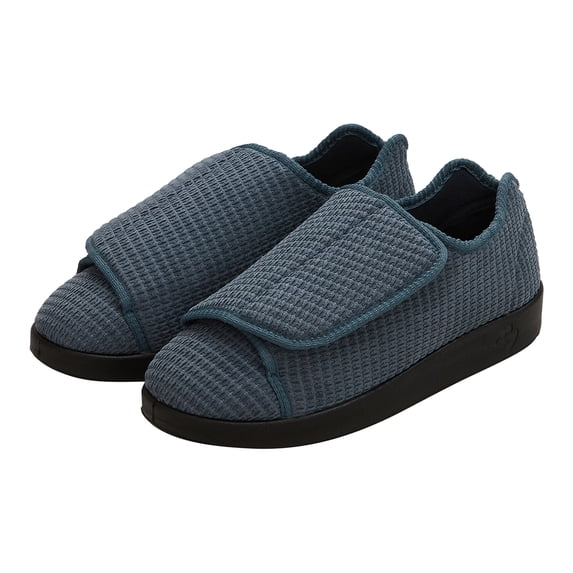 Silverts Adaptive Slippers, Easy Close - Men, Steel, Size 7, 2X Wide, 1 Ct