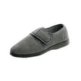 thumbnail image 1 of Silverts 511300205 Mens Wide Adjustable Soft Comfy Slippers, Grey - 11, 1 of 2