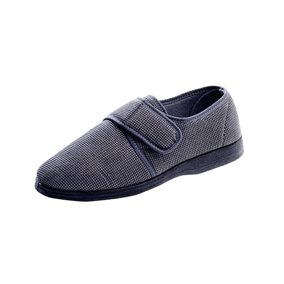 Silverts Men Soft Comfy Foot Slippers, 11, Navy