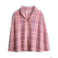 thumbnail image 1 of Silverts 302901401 Women Bed Jacket Cape & Bed Fleece Shawl for Hospitals, Pink Plaid - One Size, 1 of 2