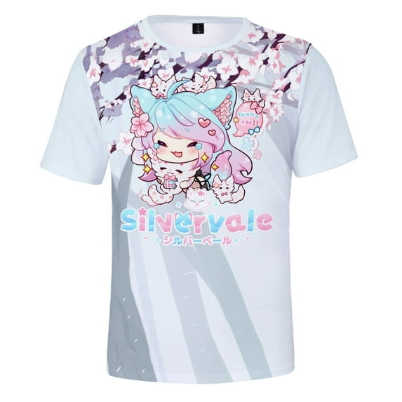 Silvervale 3D Short Sleeve T-shirts Man Women Crewneck Anchor Casual Fashion Printing Streetwear