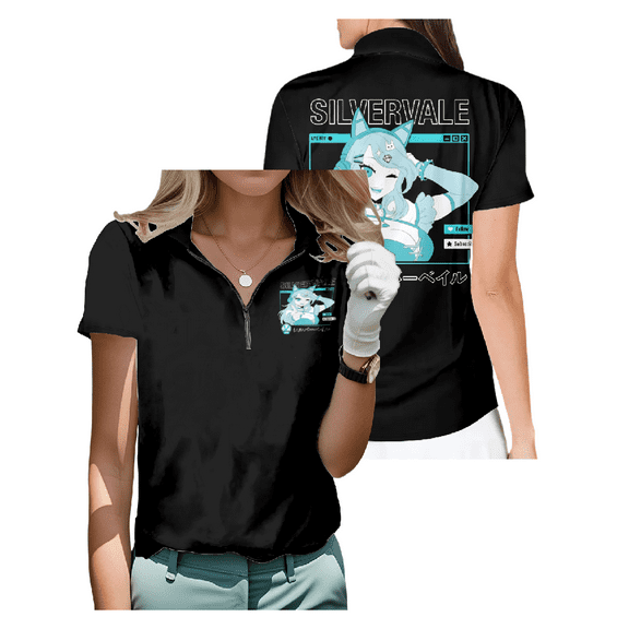 Silvervale Cosplay Zip Short Sleeve Tshirt Hip Hop Clothes Fashion Women Top Tee