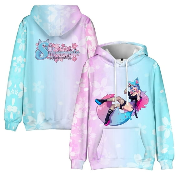 Silvervale Merch Hoodies Fashion Tops Long Sleeve Casual Sweatshirts Streetwear Funny Clothes