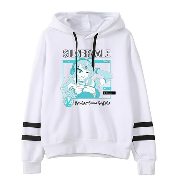Silvervale Pocketless Hoodie Cosplay Sweatshirt Unique Clothes Harajuku Pullover