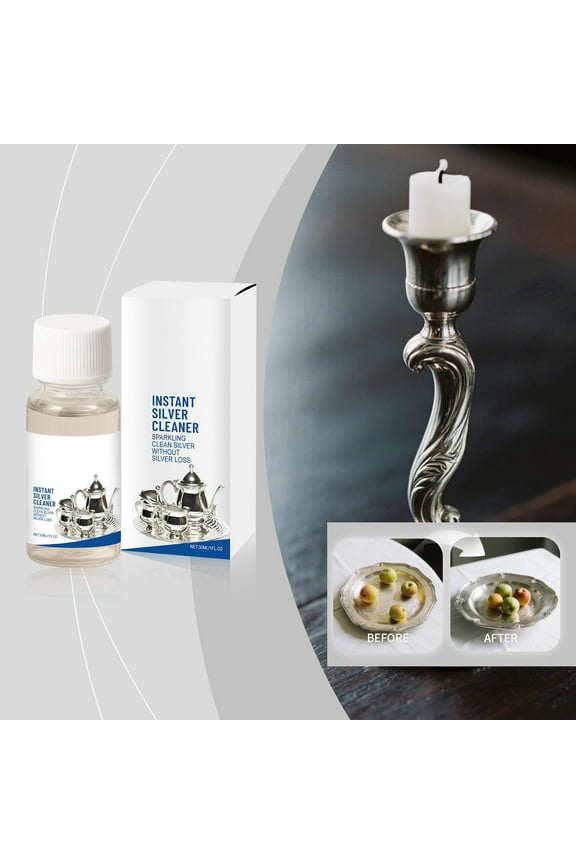 Silverware Cleaner Solution for Jewelry and Cutlery - Quickly Removes Tarnish and Restores Shine, 30ml Bottle