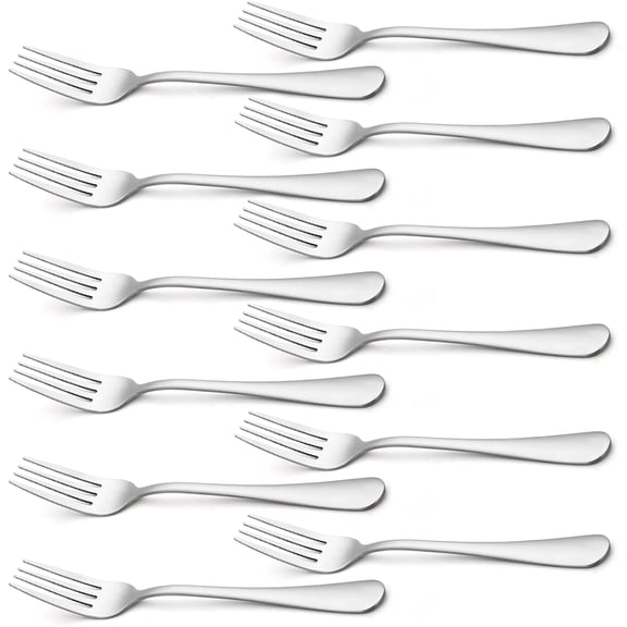 Silverware, Dinner Fork 8 Inches, Forks Set of 12 Premium Food Grade Stainless Steel Forks for Home Kitchen Party Restaurant, Mirror Polished Dishwasher Safe