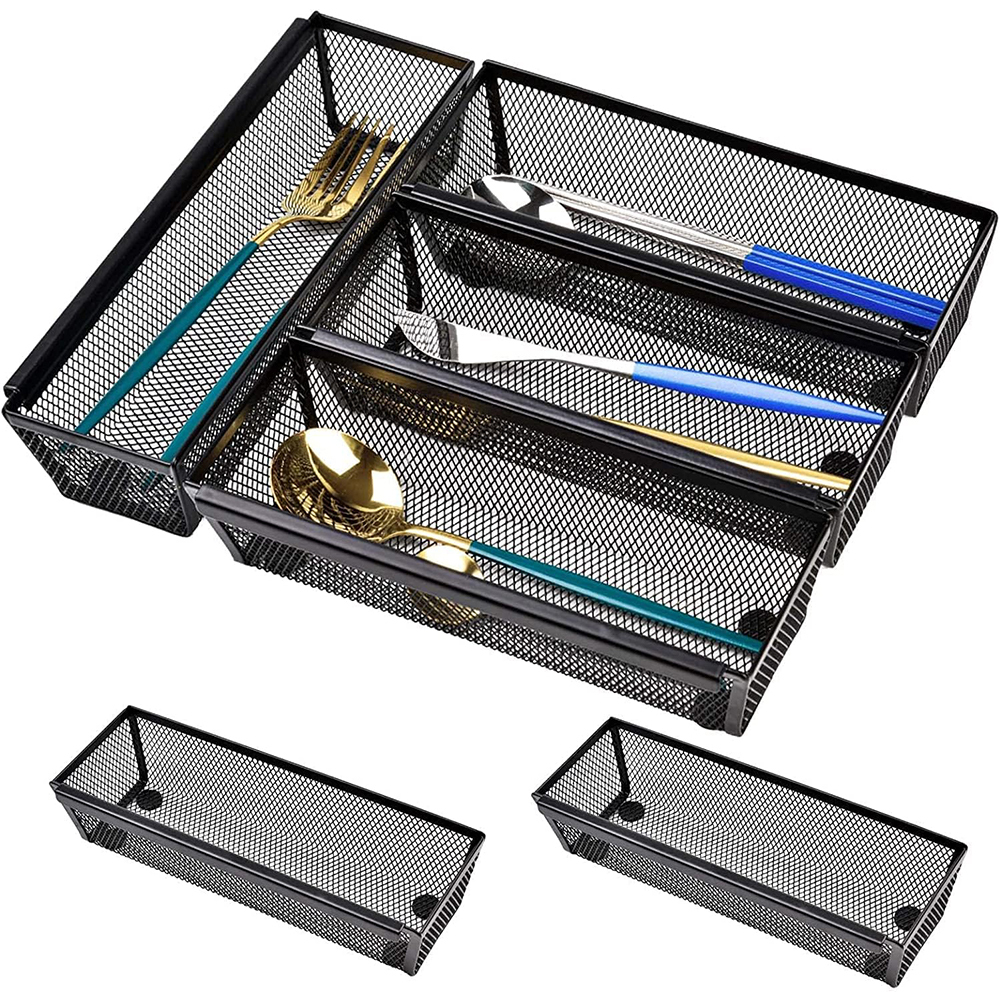 Silverware Drawer Organizer, 6 Pack Utensil Organizer with Interlocking