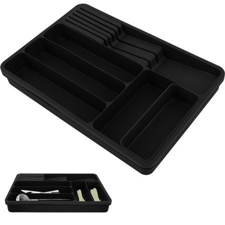 Silverware Drawer Organizer Expandable Kitchen Drawer Organizer Adjustable Cutlery and Flatware Tray Multipurpose Utensil Organizer for Kitchen Drawer Countertop Bathroom