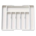 thumbnail image 1 of Silverware Drawer Organizer, Expandable Kitchen Drawer Organizer, Adjustable Cutlery Tray, Cooking Utensil Drawer Holder for Forks, Knives, Multipurpose Kitchen Organizers，22.44x14.96x1.96",White, 1 of 9