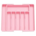 thumbnail image 1 of Silverware Drawer Organizer, Expandable Kitchen Drawer Organizer, Adjustable Cutlery Tray, Cooking Utensil Drawer Holder for Forks, Knives, Multipurpose Kitchen Organizers，22.44x14.96x1.96",Pink, 1 of 9