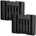 thumbnail image 1 of Silverware Drawer Organizer, Expandable Utensil Tray for Kitchen, BPA Free Flatware and Cutlery Holder, Adjustable Plastic Storage for Spoons Forks Knives, 2 Pack, Black, 1 of 9