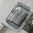 thumbnail image 1 of Silverware Drawer Organizer, Expandable Utensil Tray for Kitchen, Clear Plastic Cutlery Flatware Holder Household Kitchen Drawer Storage Box Retractable Partition Tableware Storage Box, 1 of 7