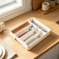 thumbnail image 1 of Silverware Drawer Organizer Tray, Cutlery Storage Holder With 5 Slot Divided Compartments, Plastic Kitchen Utensil Tray For Spoons Forks Knives, 1 of 8