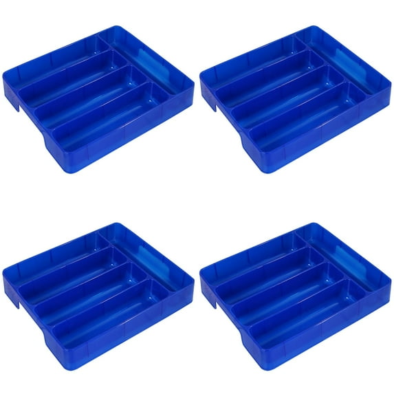 Silverware Drawer Tray Holder Cutlery Storage Box Tray 5 Compartment Separation Flatware Holder Utensil Household Kitchen Chopsticks Spoon Organizer Containers 4PCS