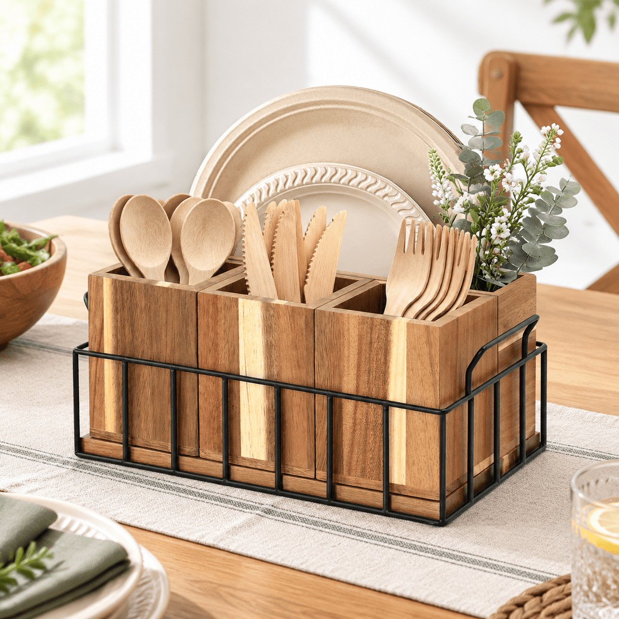 Silverware Holder For Party Utensil With 4 Removablepartments ...