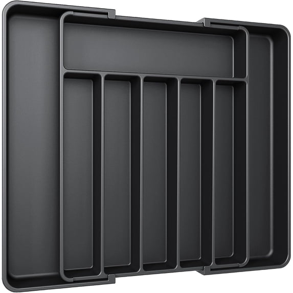 Silverware Organizer, Adjustable & Expandable Utensil Drawer Organizer, BPA Free Utensil Holder, Cutlery Tray for Forks, Spoons, Knives in Kitchen