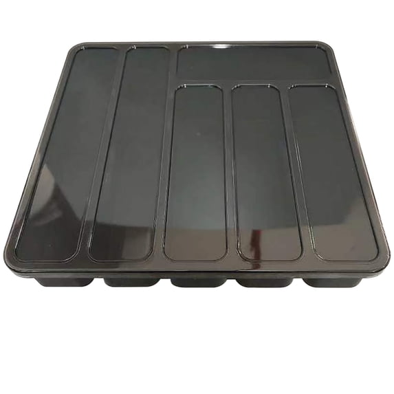 Silverware Organizer with Lid, 12.8x11.8 inch Plastic Cutlery and Flatware Storage Box, Small Silverware Der Organizer, Covered Utensil Tray for Kitchen Countertop