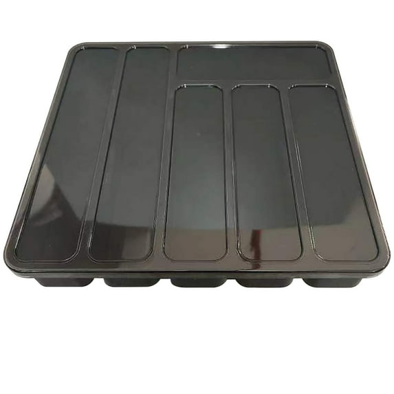 Silverware Organizer with Lid, Plastic Utensil Tray for Kitchen Drawer or Countertop, Cutlery and Flatware Storage Box for Spoons Forks Knives, 1 Box, Non-Slip Design & Easy-Clean Surface Aestivo