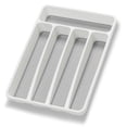 thumbnail image 1 of Silverware Organizer Tray Drawer Flatware Holder 5 Compartment Kitchen Utensil Storage Plastic Organizer White, 1 of 4