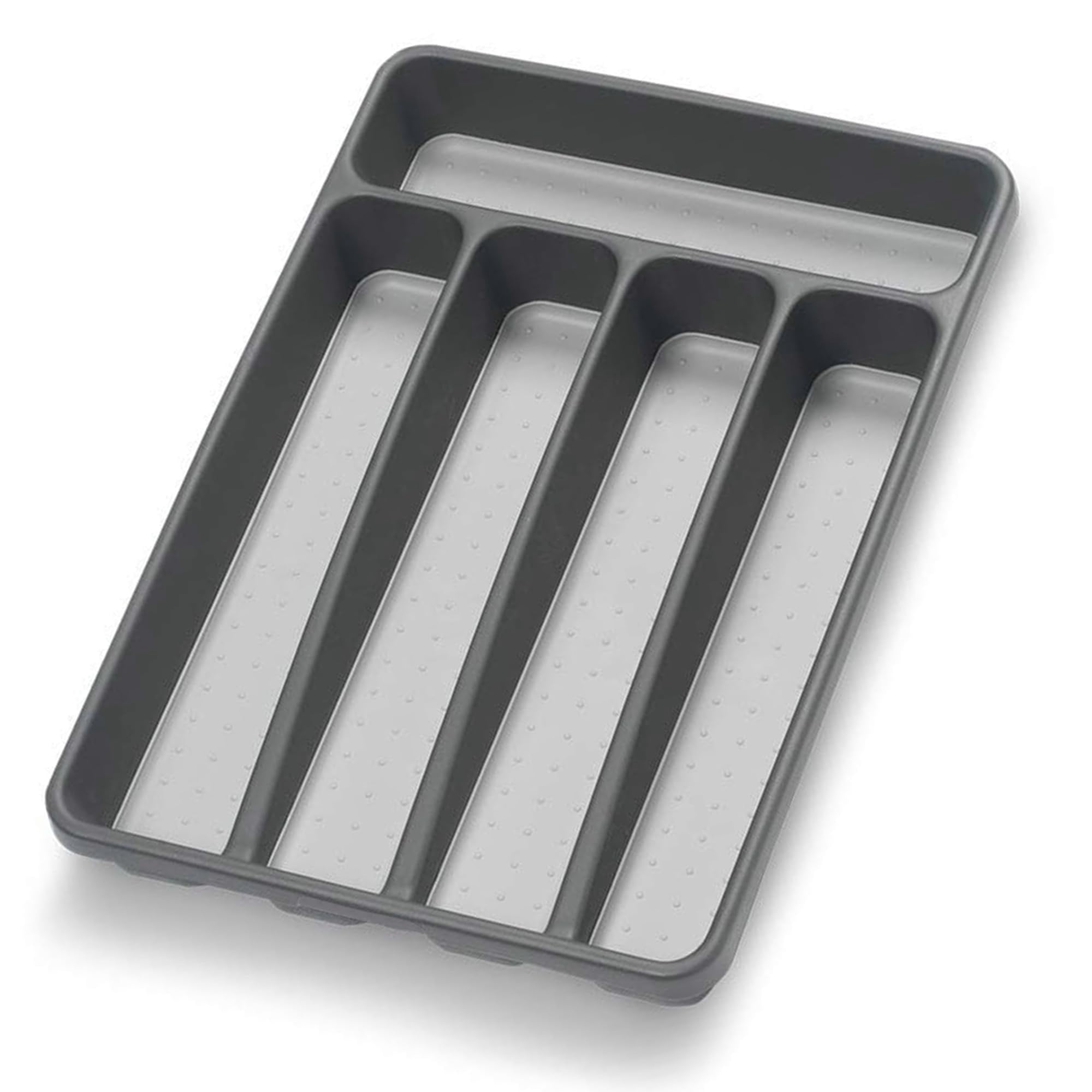Silverware Organizer Tray Drawer Flatware Holder 5 Compartment Kitchen Utensil Storage Plastic Organizer White