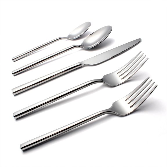 Silverware Set, 20- Flatware Cutlery Set Service for 4, Heavy Duty Titanium Coating Modern Design, 18/0 Stainless Steel Utensils, Dishwasher Safe