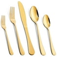 thumbnail image 1 of Silverware Set, 20 Piece Flatware Set, Stainless Steel Home Kitchen Hotel Restaurant Tableware Cutlery Set,Include Knife/Fork/Spoon,Gold, Dishwasher Safe, 1 of 7