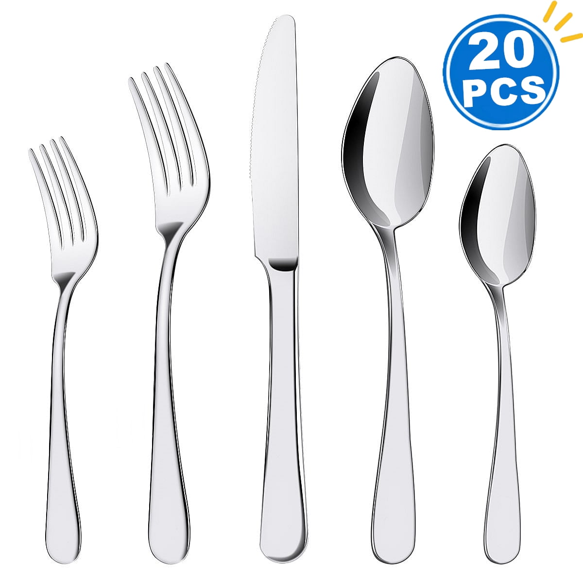 Silverware Set 20 Piece Gold Silverware Flatware Cutlery Set With Stand Include Knife Fork Spoon