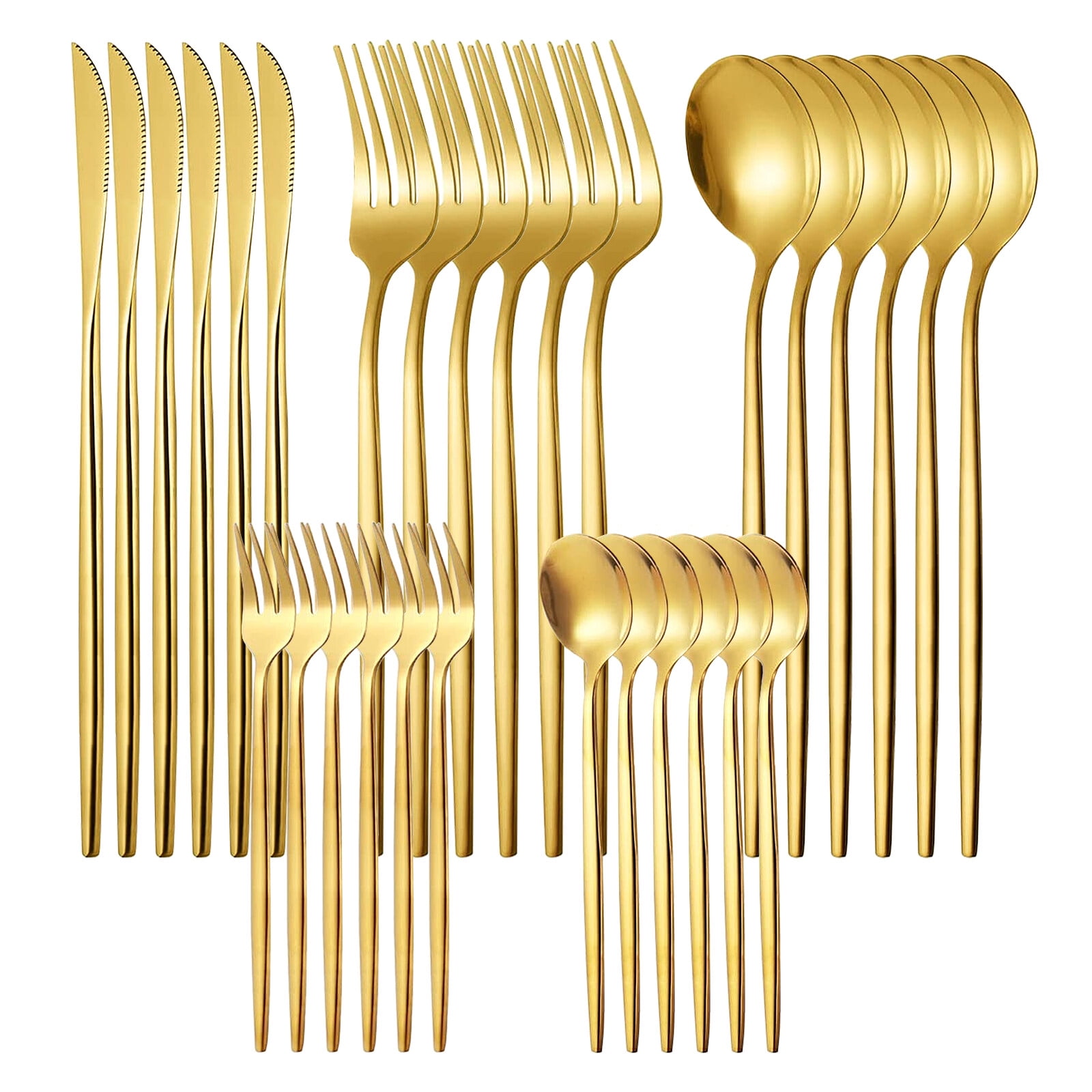 Silverware Set, 30 Piece Flatware Cutlery Set , Stainless Steel