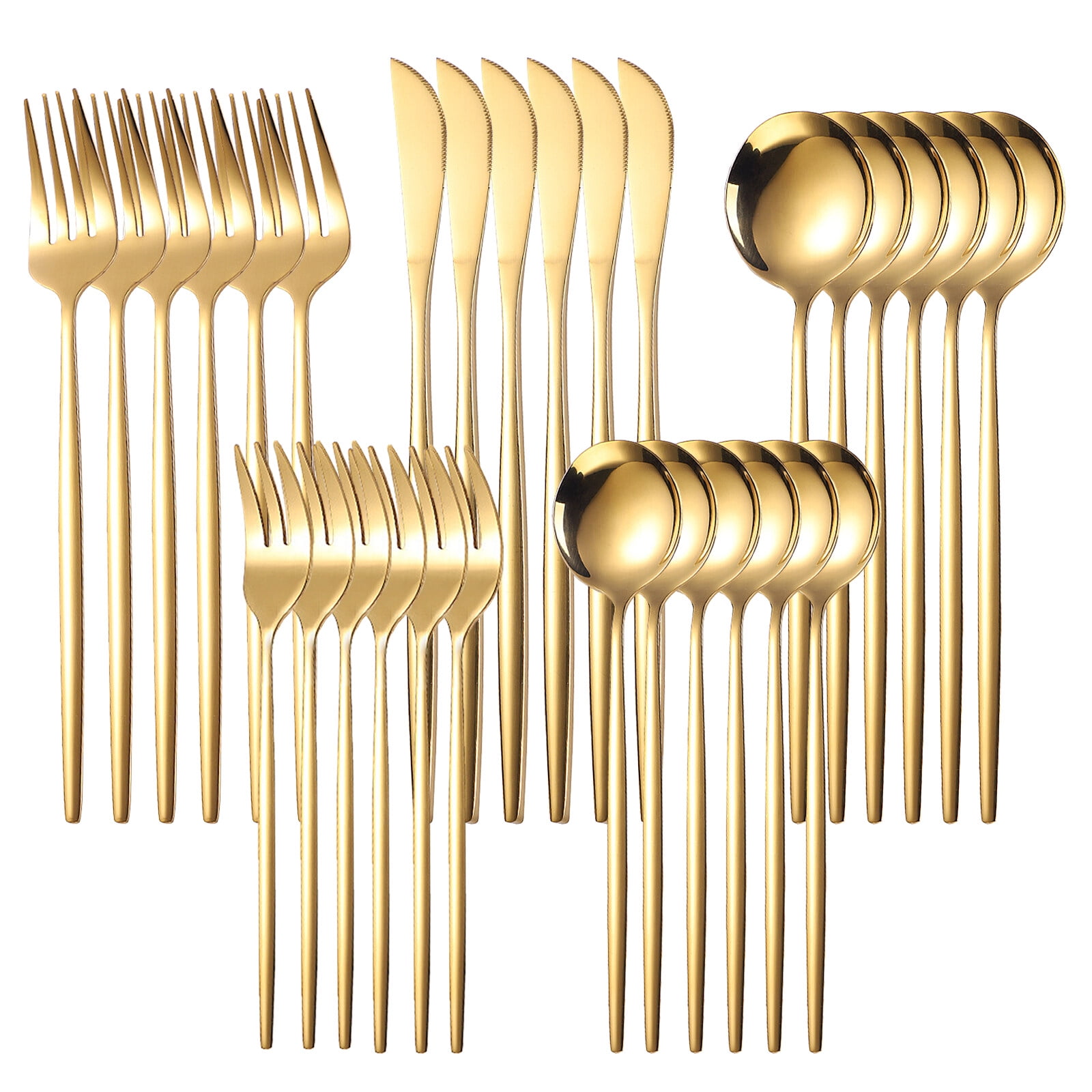 Silverware Set, 30 Piece Flatware Cutlery Set , Stainless Steel