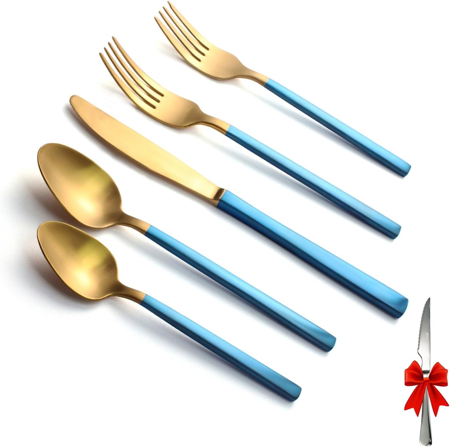 Silverware Set for 4,20 Pieces Forged Stainless Steel Flatware Set ...