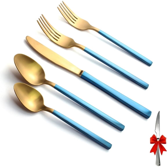 Silverware Set for 4,20 Pieces Forged Stainless Steel Flatware Set Cutlery Set,Heavy Duty and Modern Desgin,Fancy Tableware Cutlery Set for ,Restaurant,Mirror Polished,Dishwasher Safe