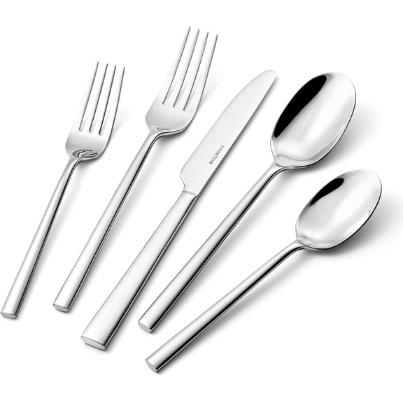 Silverware Set, 40-Piece Forged Flatware Cutlery Set Premium Stainless Steel, Service for 8, for Home, Wedding, Party,Gift, Mirror Polished and Dishwasher Safe Silver