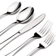 thumbnail image 1 of Silverware Set, 45 Piece Stainless Steel Flatware Cutlery Set Service for 9, Include Knife Fork Spoon, Stylish Mirror Finish, Dishwasher Safe Perfect for Home Kitchen Restaurant, Silver, 1 of 6