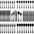 thumbnail image 1 of Silverware Set 48-Piece Black Flatware Set with Steak Knives Food-Grade Stainless Steel Cutlery Set for 8 Mirror Polished Utensils Set Include Spoons and Forks for Home Kitchen Restaurant, 1 of 7