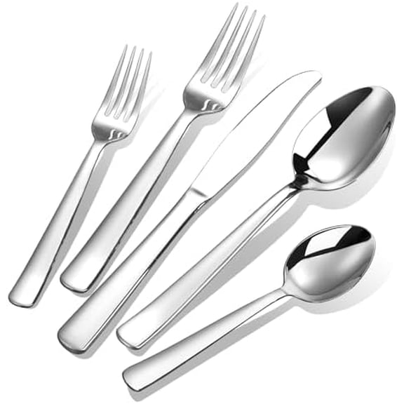 Silverware Set for 8,  40-Piece Heavy Duty Flatware Cutlery Set, 18/0 Food-Grade Stainless Steel Tableware Set, Dishwasher Safe for Home, Restaurant, Wedding, Party, Mirror Polished