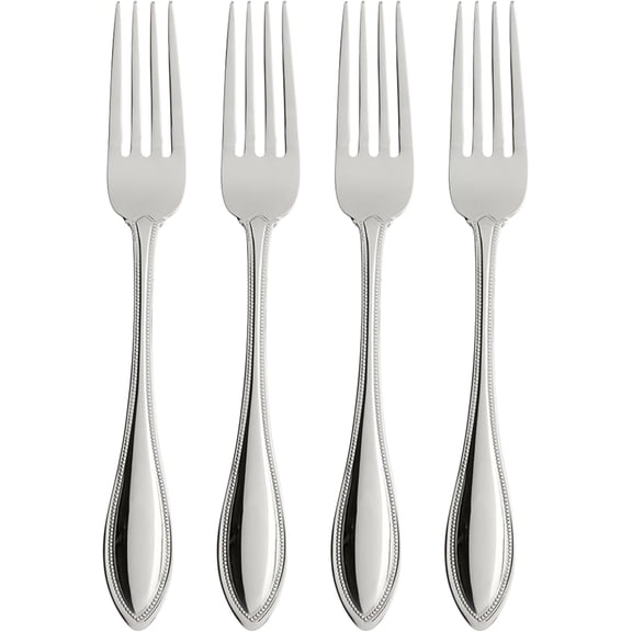 Silverware Set, American Harmony Everyday Flatware Dinner Forks Service For 4, 18/10 Stainless Steel, Rust Resistant, Dishwasher Safe, Home & Kitchen Utensils Sets, Fork (Silver 4 Pieces)