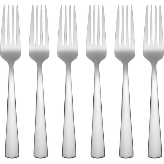 Silverware Set, Aptitude Everyday Flatware Dinner Fork Set, Service For 6, 18/0 Stainless Steel, Mirror Finish, Dishwasher Safe, Home And Kitchen Utensils Sets, Dinner Forks (Silver, 6 Pieces)