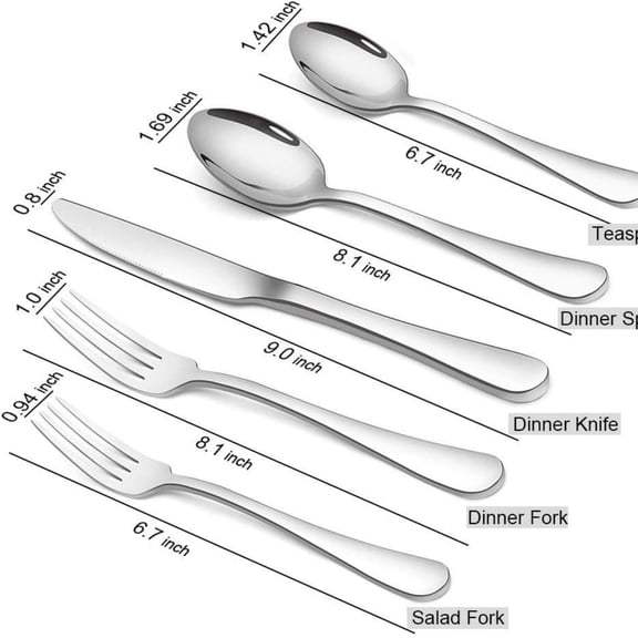 Silverware Set, Flatware Set Service for 4 Stainless Steel Cutlery Set 20 Piece Include Upgraded Knife Spoon Fork Mirror Polished