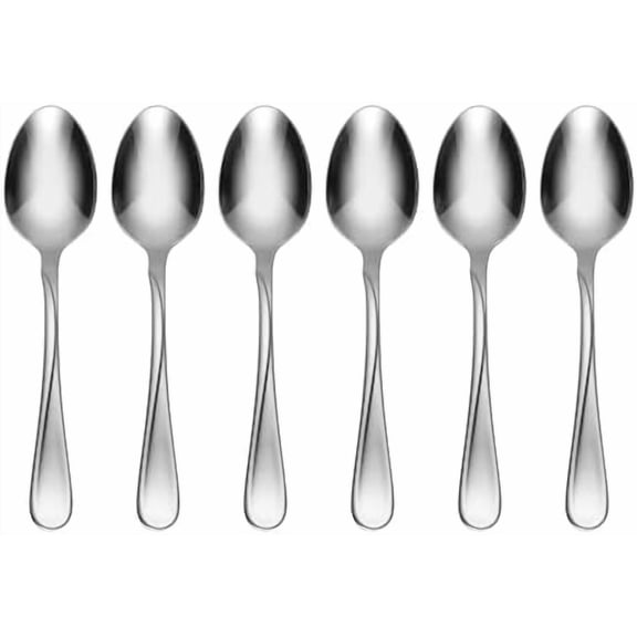 Silverware Set, Flight Everyday Flatware 6-Piece Teaspoons Set, Service For 6, Mirror Finish 18/0 Stainless Steel, Rust Resistant Dishwasher Safe, Home & Kitchen Utensils (Silver 6 Pieces)