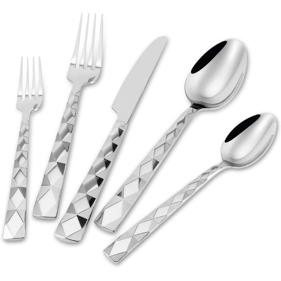 Silverware Set, Luxury 18/10 Stainless Steel Cut Flatware Set, 20- Finish Cutlery for Kitchen, , Wedding and Party, Dishwasher Safe, Service for 4
