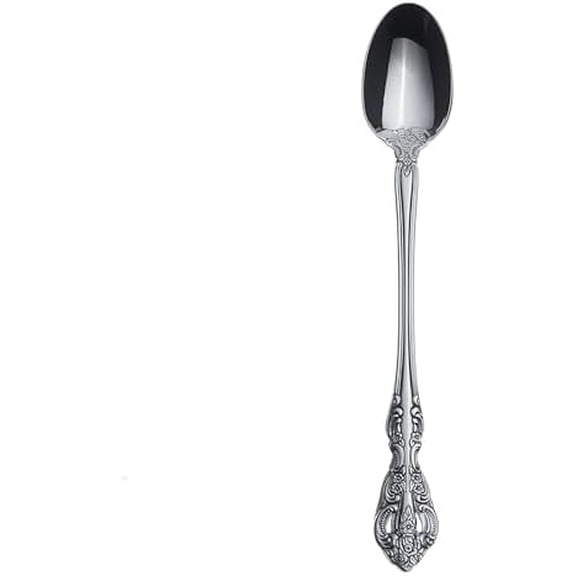 Silverware Set, Michelangelo Fine Flatware Tall Drink Spoon, Service For 1, Dishwasher Safe, 18/10 Stainless Steel, Mirror Finish, Home and Kitchen Utensils, Long Drink Spoon (Silver, 1 Piece)